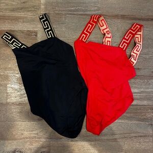 VERSACE GRECA BORDER ONE-PIECE SWIMSUIT